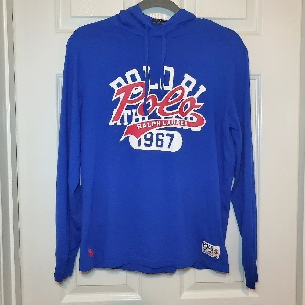 Polo Ralph Lauren Blue Logo Hooded Jersey T-shirt Sz S